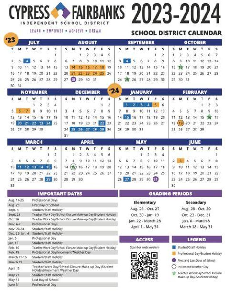 CFISD 2024-2025 Academic Calendar: A Comprehensive Guide for Parents and Students