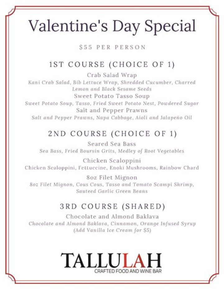 Tallulah Restaurant Menu: A Gourmet Journey of Flavors and Experiences