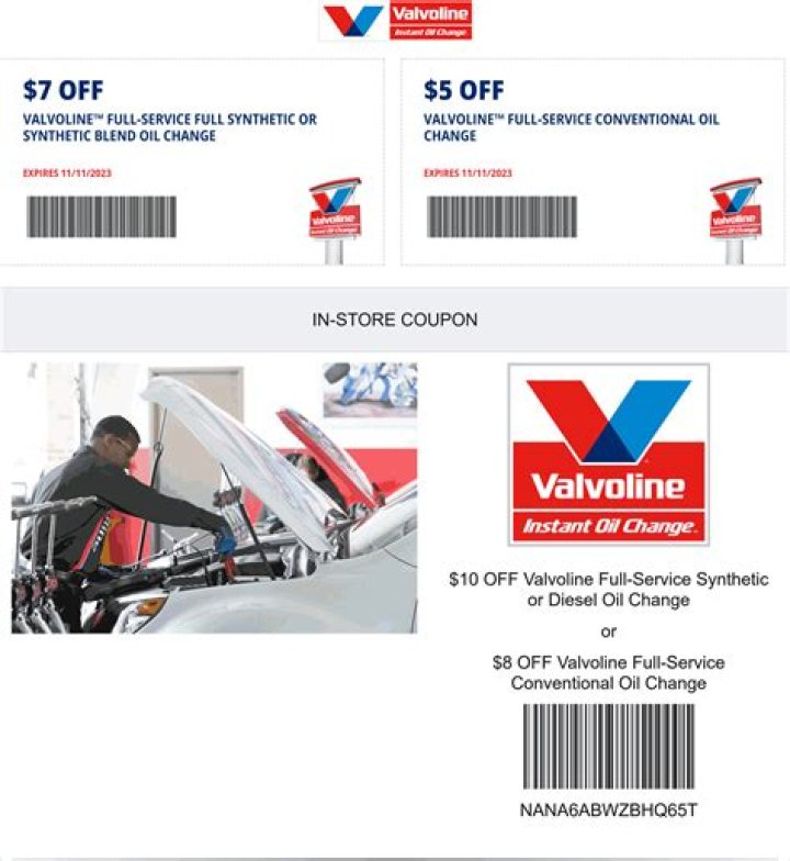 Valvoline 50 Percent Off Conventional Oil Change Coupon: Save Big on Your Next Service